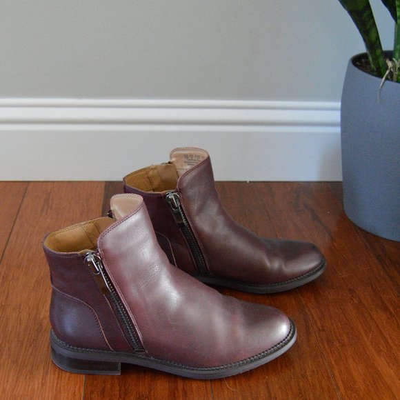 Franco Sarto Shoes Franco Sarto Womens Harmona Maroon Leather